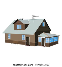 House, cottage, villa. Vector image on a white background.