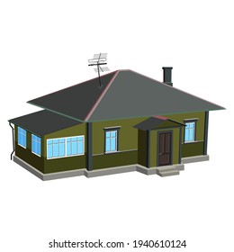 House, cottage, villa. Vector image on a white background.