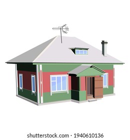 House, cottage, villa. Vector image on a white background.