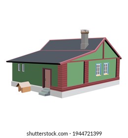 House, cottage, villa. Vector image on a white background.