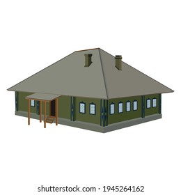 House, cottage, villa. Vector image on a white background.