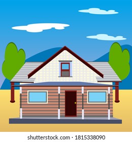 
a house in the country, vector illustration