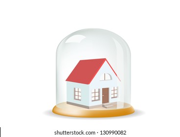 house covered with a glass cover