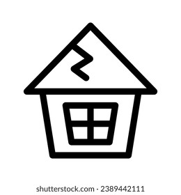 House Crack Icon Vector Symbol Design Illustration