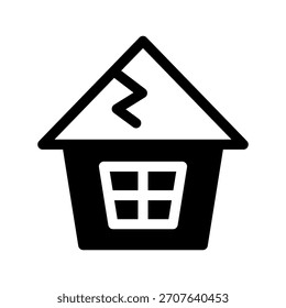 Ilustración de diseño de símbolo de Vector de icono de grieta de casa