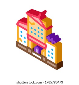 house crash icon vector. isometric house crash sign. color isolated symbol illustration
