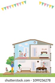 House cross section illustration
