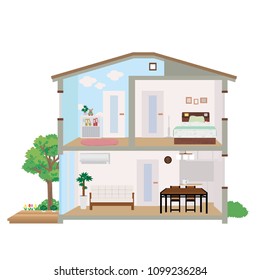 House cross section illustration
