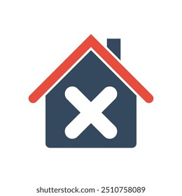 house with cross shape vector icon