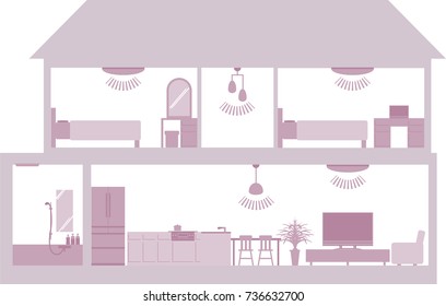 House cross-sectional view 