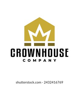 house with a crown. logo template for real estate company or any business related to house or home.