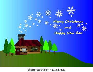 house with crystal smoke simple