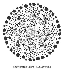House curl source. Object cyclone designed from randomized house symbols. Vector illustration style is flat iconic symbols.