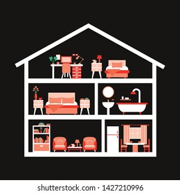 Haus in Schneide. Haus in Vektorillustration