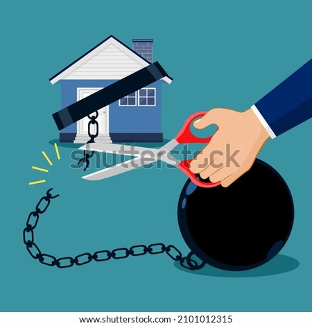 The house was cut off by the chains that were tied to it. Real estate ideas or home debt relief