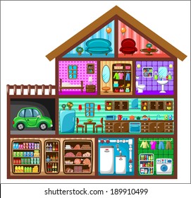 House in a cut. vector