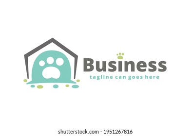 house cute dog footprint logo	
