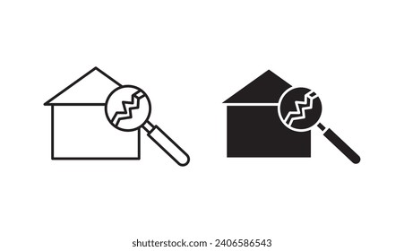 House damage icon set. vector illustration