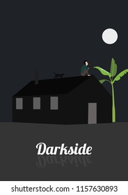 House in dark vector