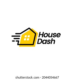 house dash logo vector icon illustration