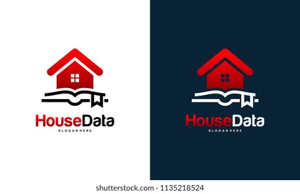 House Data logo designs concept, Library logo template vector