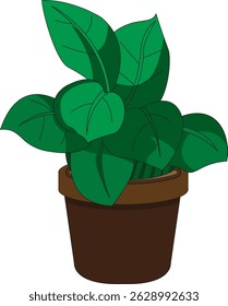 House Decor Plant Pot Vector