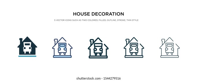 house decoration icon in different style vector illustration. two colored and black house decoration vector icons designed in filled, outline, line and stroke style can be used for web, mobile, ui