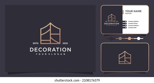 Logo de decoración de casa con concepto creativo Vector Premium