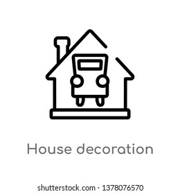 house decoration vector line icon. Simple element illustration. house decoration outline icon from real estate concept. Can be used for web and mobile