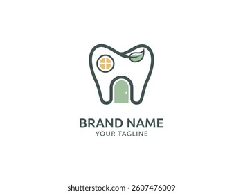 House dental logo design vector. Modern dental icon template