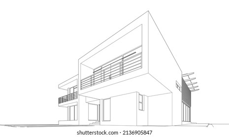 diseño de casa 3d ilustración vectorial plano