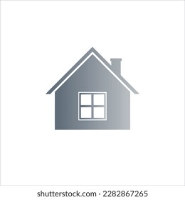 Diseño de la casa con color gris degradado en fondo blanco