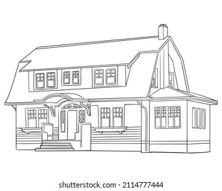 House design inspiration for your business, properti project. Hand drawn vector Illustration.