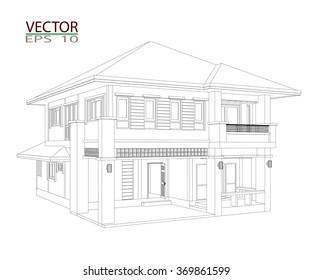 House design isolated white background