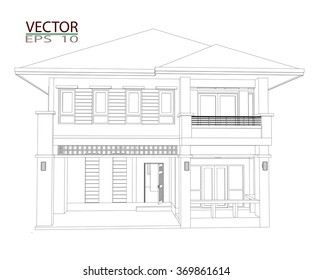 House design isolated white background