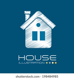 House design over blue background, vector illustration