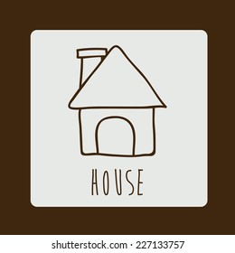House design over brown background, vector illustration
