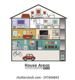 House design over white background, vector illustration