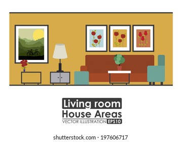 House design over yellow background, vector illustration