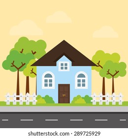 House design over yellow background, vector illustration.