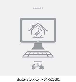 House design project - Vector icon of computer application