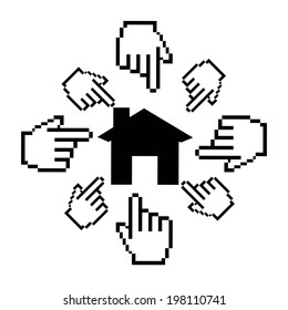 House Design in white background. Vector illustration