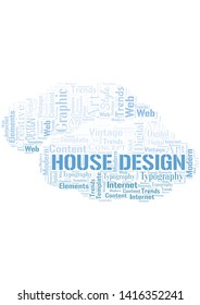House Design word cloud. Wordcloud made with text only.