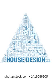 House Design word cloud. Wordcloud made with text only.