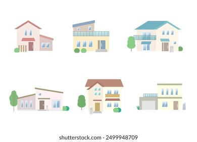 house of detached house Clip art set of house