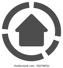 House Diagram vector icon. Flat gray symbol. Pictogram is isolated on a white background. Designed for web and software interfaces.