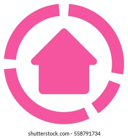 House Diagram vector icon. Flat pink symbol. Pictogram is isolated on a white background. Designed for web and software interfaces.