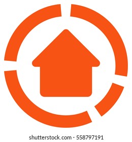 House Diagram vector icon. Flat orange symbol. Pictogram is isolated on a white background. Designed for web and software interfaces.