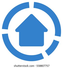 House Diagram vector icon. Flat cobalt symbol. Pictogram is isolated on a white background. Designed for web and software interfaces.