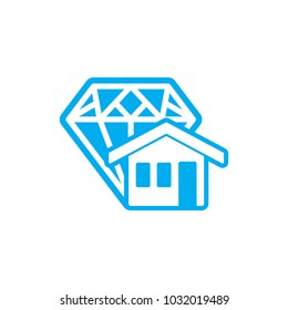 House Diamond Logo Icon Design